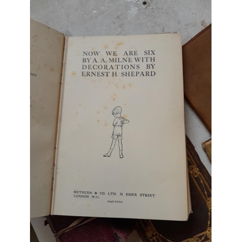 249 - Box of books, leather small edition volumes of poetry, childrens books etc