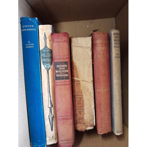 249 - Box of books, leather small edition volumes of poetry, childrens books etc