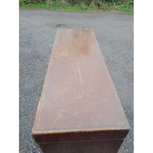 252 - Vintage Globe Wernicke oak three sectional bookcase one glass missing