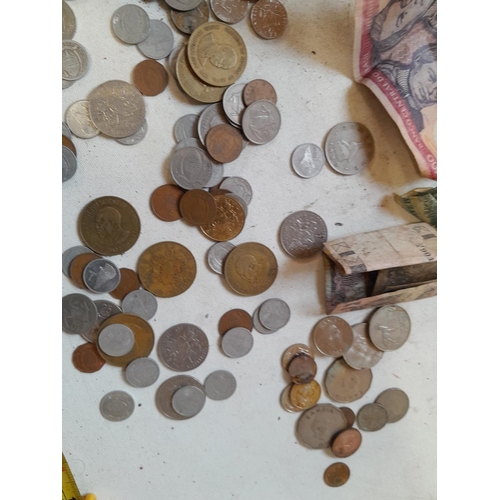 254 - Coins and banknotes from around the world all from circ.