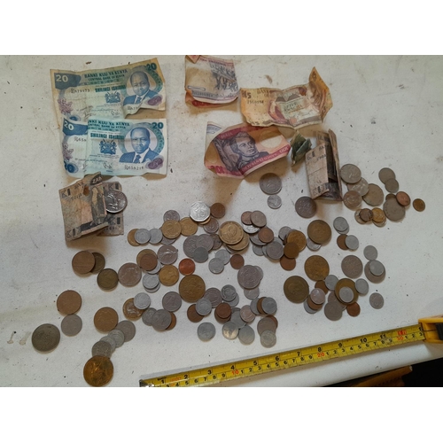 254 - Coins and banknotes from around the world all from circ.