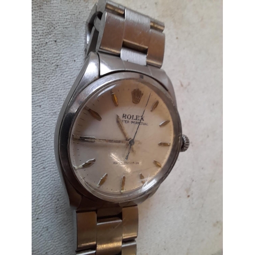 256 - Vintage Gents Rolex watch with stainless steel articulated strap with bill of sale from 1958. Rolex,... 