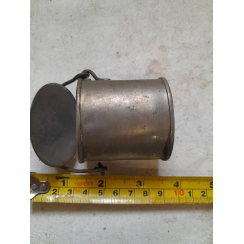 268 - Unusual tin vesta case modelled as a cooking pot, scout interest