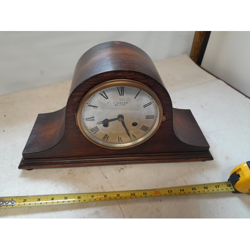 275 - Vintage oak case striking mantle clock