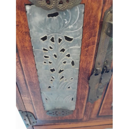 276 - Well made late 19th / early 20th century Chinese hardwood fully fitted table top cabinet inset with ... 