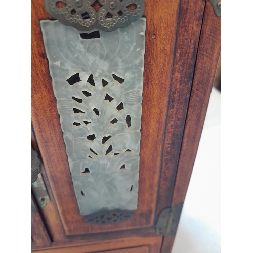 276 - Well made late 19th / early 20th century Chinese hardwood fully fitted table top cabinet inset with ... 