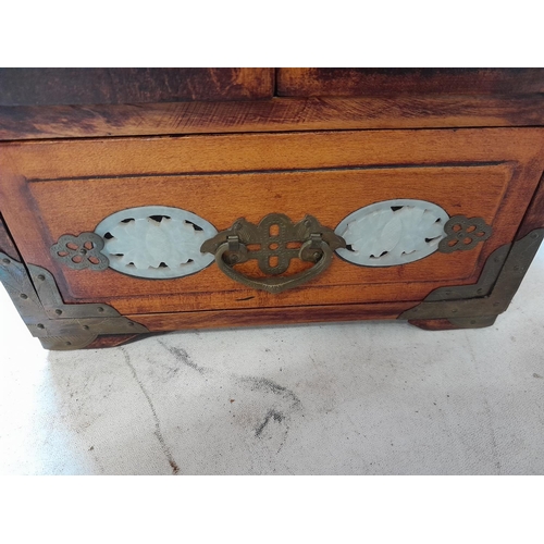 276 - Well made late 19th / early 20th century Chinese hardwood fully fitted table top cabinet inset with ... 