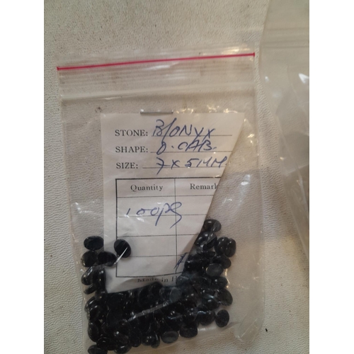 280 - jewellery making interest : black onyx cabouchons