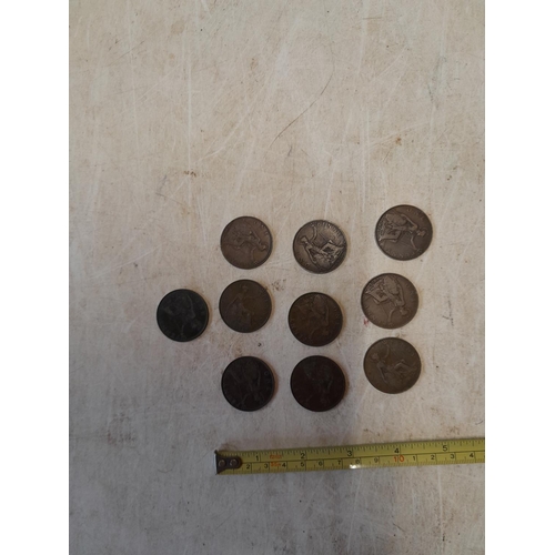 376 - 10 x 1926 pennies, all ordinary issues, NO modified effigy