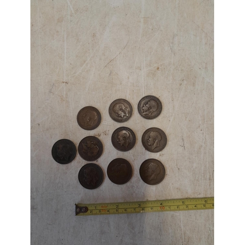 376 - 10 x 1926 pennies, all ordinary issues, NO modified effigy