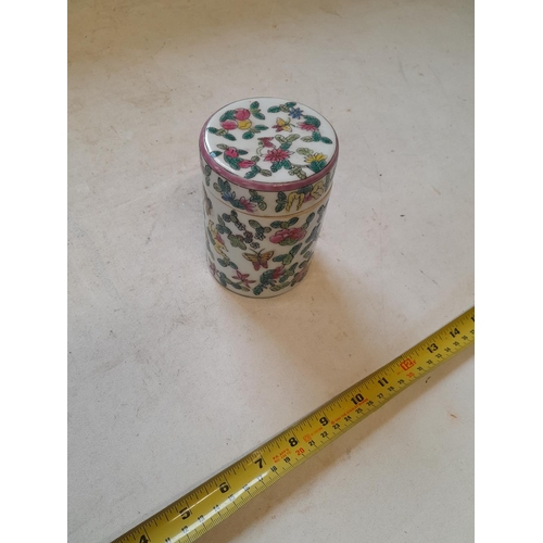384 - Chinese Famille Rose jar and cover