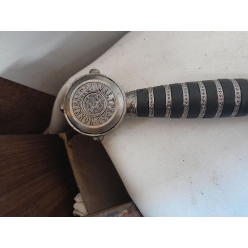 406 - Copy of Knights broad sword, in scabbard