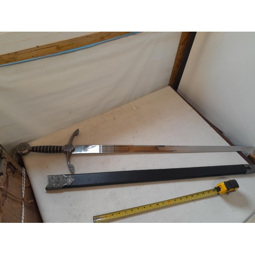 406 - Copy of Knights broad sword, in scabbard