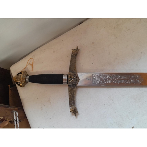 407 - Copy of Lancelot's broad sword, in scabbard