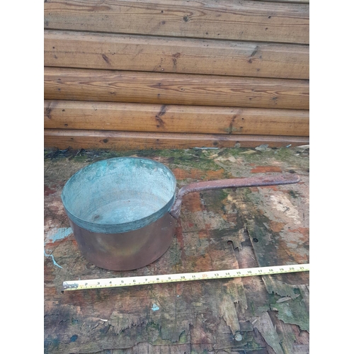 416 - 19th century copper saucepan by Jones Brothers