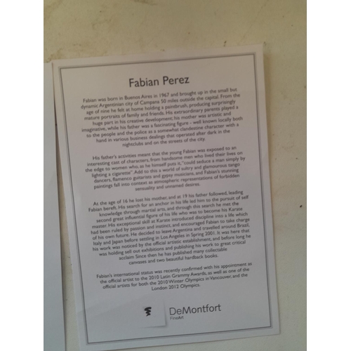 426 - Fabian Perez,  Dayra in Car Park with Lipstick, limited edition giclée black and white print 43 / 49... 