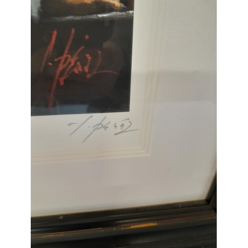 428 - Fabian Perez,  black suit and Red Wine, limited edition giclée coloured print 401/495, signed , dist... 