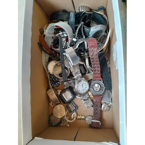 446 - Shoe box of watch parts