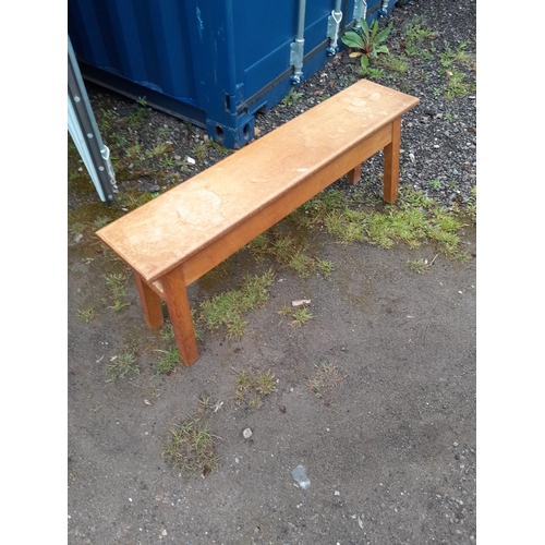 7 - Vintage oak bench 120 cms x 26 cms x 48 cms