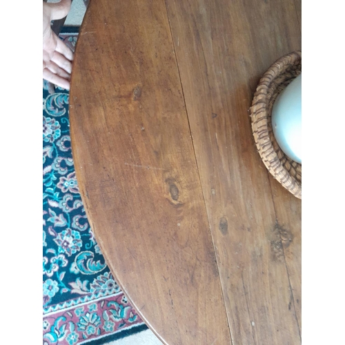 13 - Bleached mahogany Victorian lap dining table with turned legs 118 cms in length x 56 cms wide withou... 