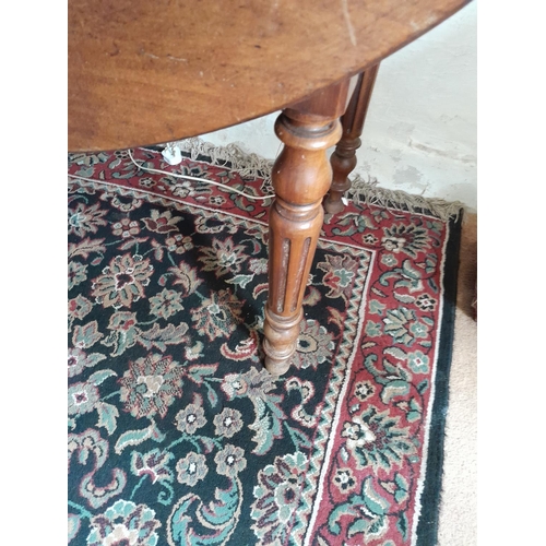 13 - Bleached mahogany Victorian lap dining table with turned legs 118 cms in length x 56 cms wide withou... 