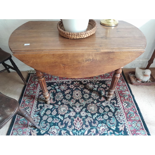 13 - Bleached mahogany Victorian lap dining table with turned legs 118 cms in length x 56 cms wide withou... 