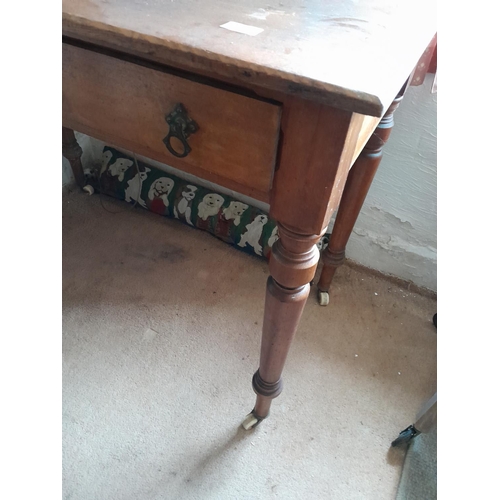 15 - 19th century stained mahogany and pine two drawer writing desk / table 108 cms x 80 cms x 56 cms