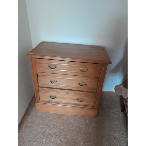 17 - Edwardian satinwood dressing chest 83 cms x 83 cms x 45 cms