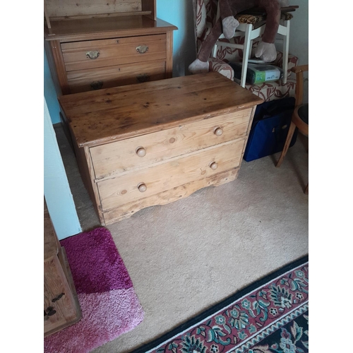 19 - Victorian cut chest of pine drawers 103 cms x 48 cms x 62 cms