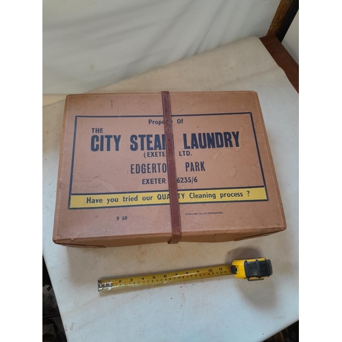 33 - The City Steam Laundry advertising cardboard box