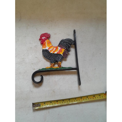 66 - Cast iron cockerel plant hanger