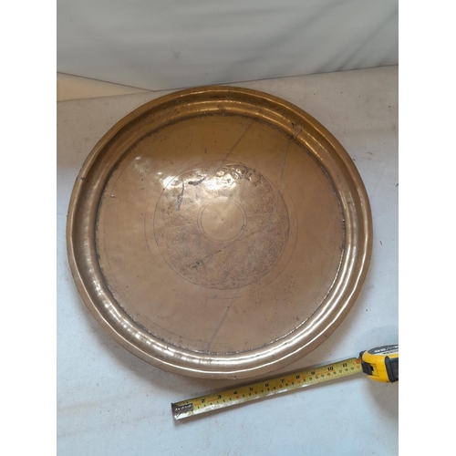 80 - Large brass Indian tea table / tray top