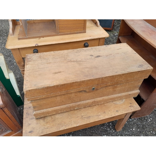 89 - Antique pine carpenters chest