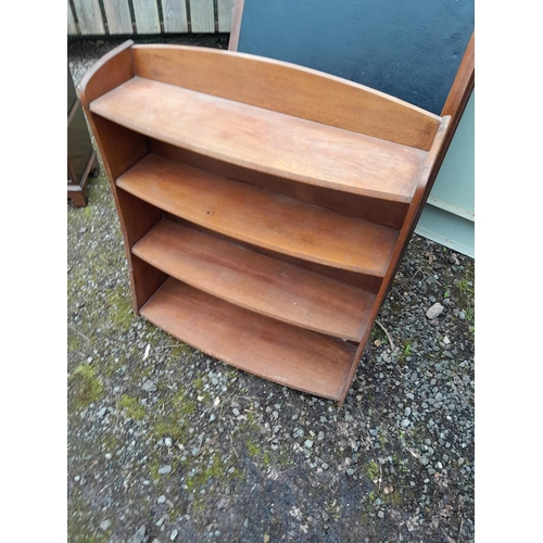 93 - Remploy bookcase, oak hanging cupboard, painted vintage graduated bookshelf