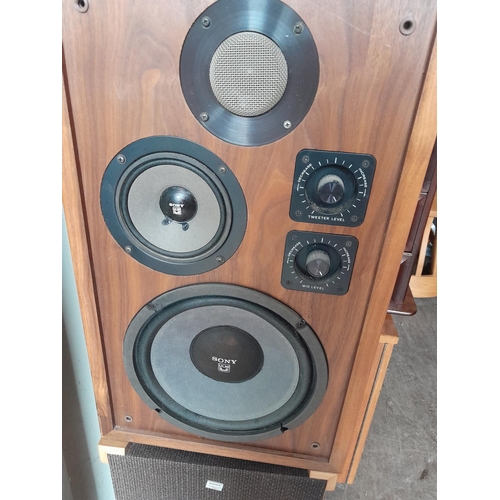 98 - Pair of Sony SS 7200 speakers both with covers