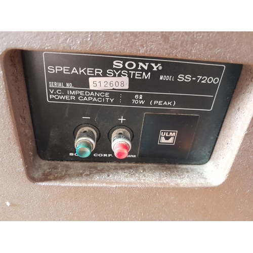 98 - Pair of Sony SS 7200 speakers both with covers