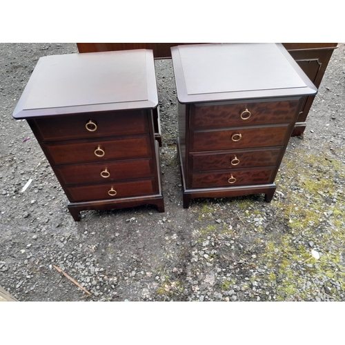 100 - Pair of Stag Minstrel bedside chest of drawers 73 cms x 50 cms x 47 cms