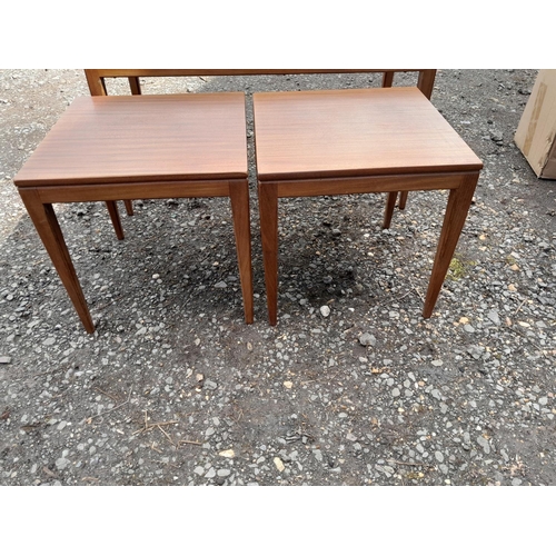 111 - Mid 20th century design teak nest of coffee tables (G Plan interest) 48 cms x 44 cms x 110 cms