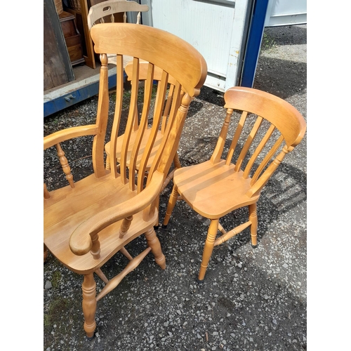 113 - 3 x modern kitchen dining chairs including one carver