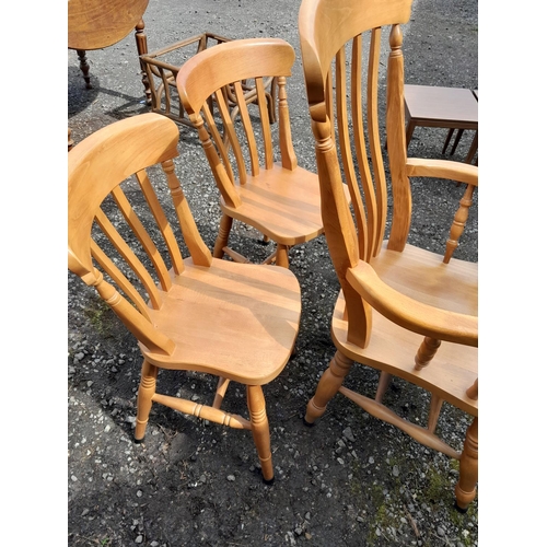 113 - 3 x modern kitchen dining chairs including one carver