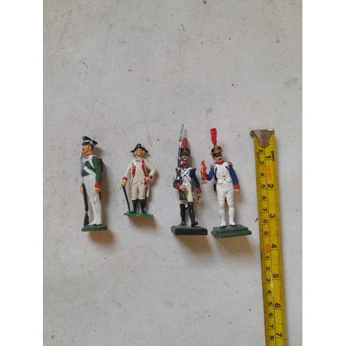 432 - 4 x vintage non branded painted lead soldier figures