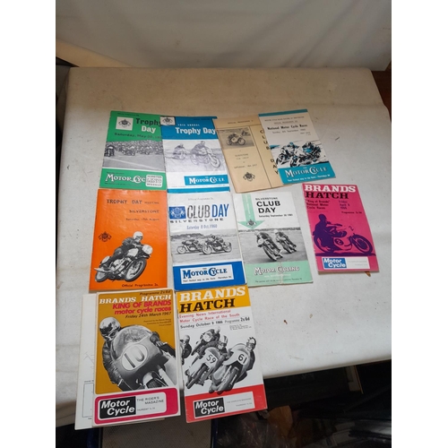 436 - Vintage Motorcycle Racing programmes fro late 1950s - 1960s , TT Brands Hatch interest