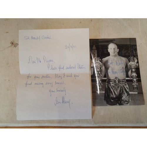 443 - Rare signed letter accompanied with signed black and white photograph Sir Henry Cooper 20/03/01