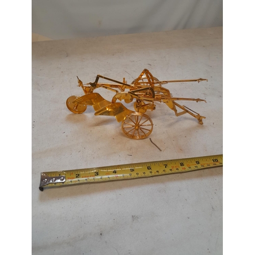 18 - Gold plated scale model of a plough