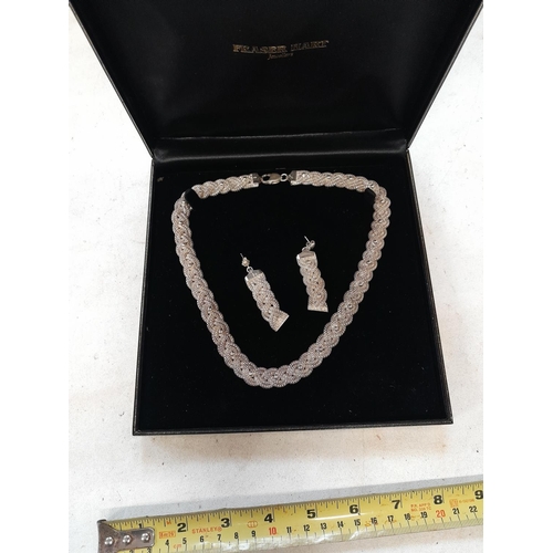 26 - 925 silver earring and necklace set in presentation box