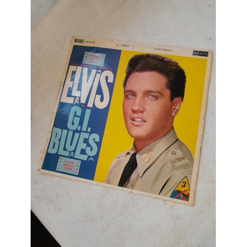 27 - Various books, Observer book, 1 x album, Elvis Presley GI Blues, record playable but in poor conditi... 