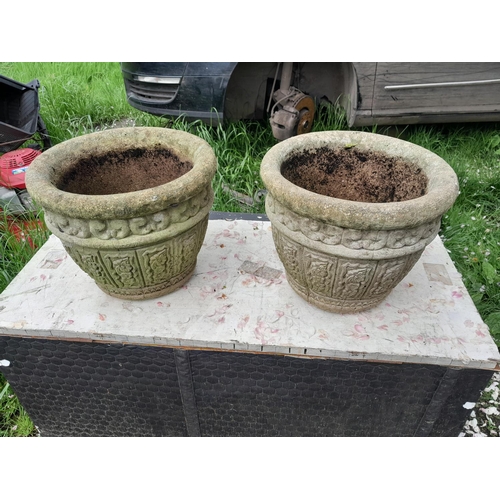 33 - Pair of composite stone planters