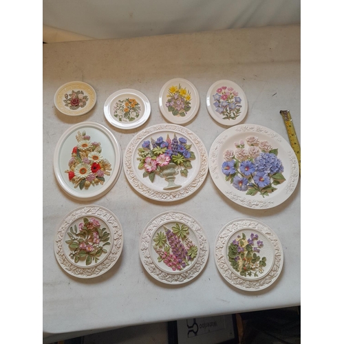 43 - Ken Norris Countryside in relief wall plates