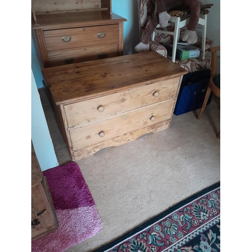 102 - Victorian cut chest of pine drawers 103 cms x 48 cms x 62 cms