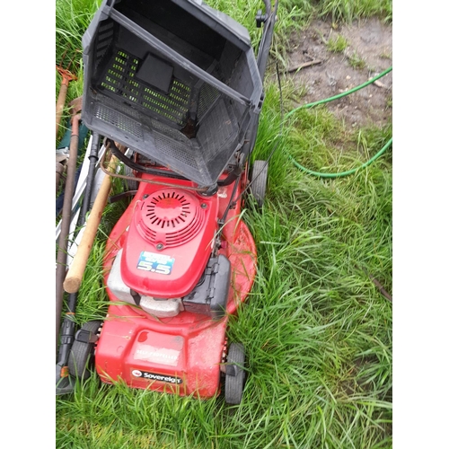 104 - Petrol mower in need of service. Spares or repair, has compression but starter not recoiling